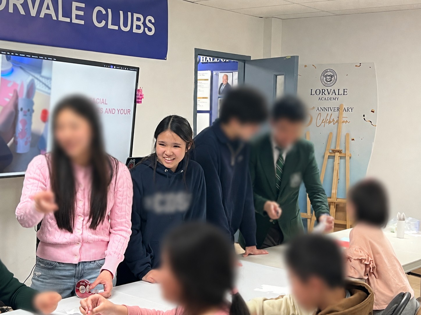 Mia leading an activity with a group at a Lorvale Clubs event