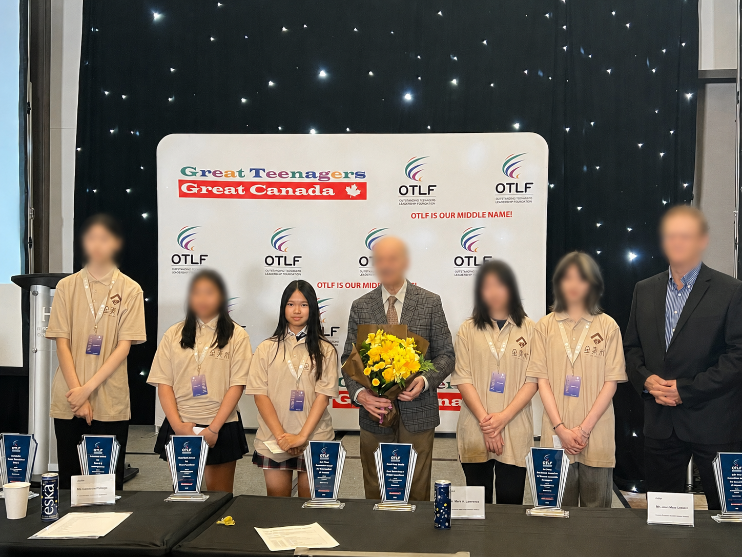 Mia at an OTLF Great Teenagers Great Canada leadership award ceremony